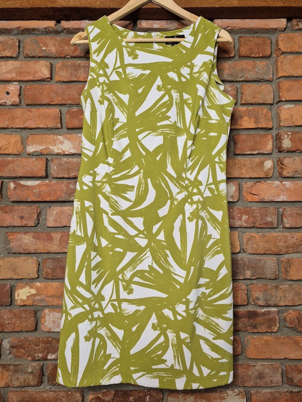 Ronni Nicole Palm Print Sheath Dress Size 10 Resort Tropical Green